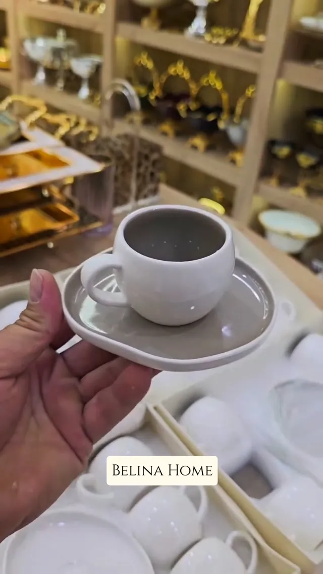Elegant White Coffee Cup and Saucer Set