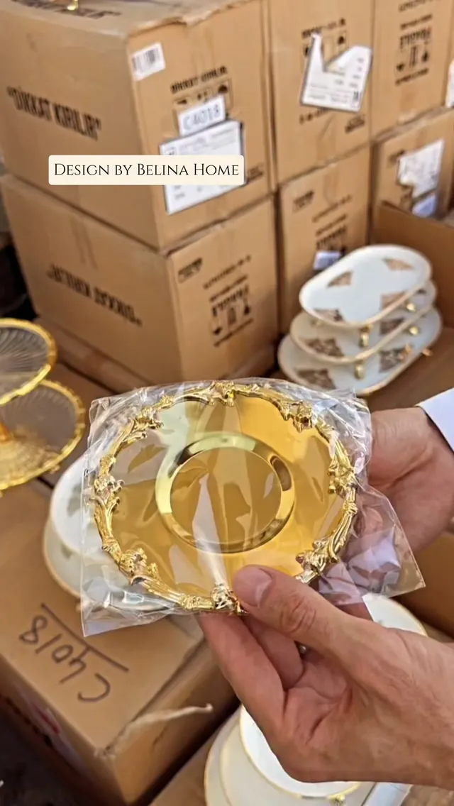 Elegant Gold Decorative Plate