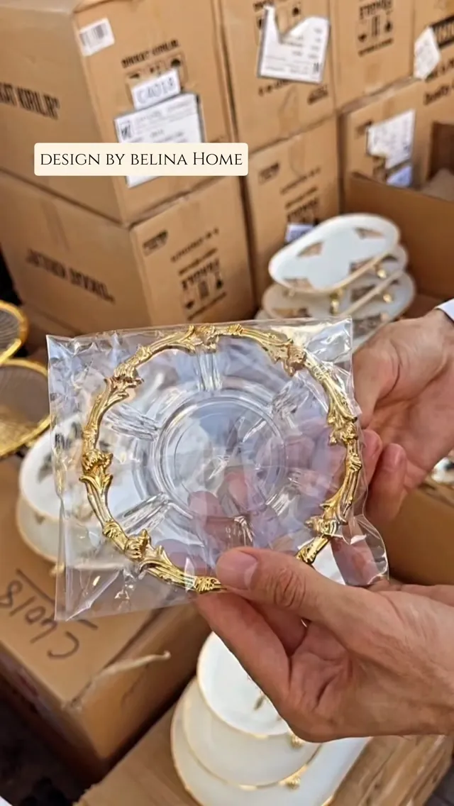 Decorative Gold-Rimmed Glass Bowl