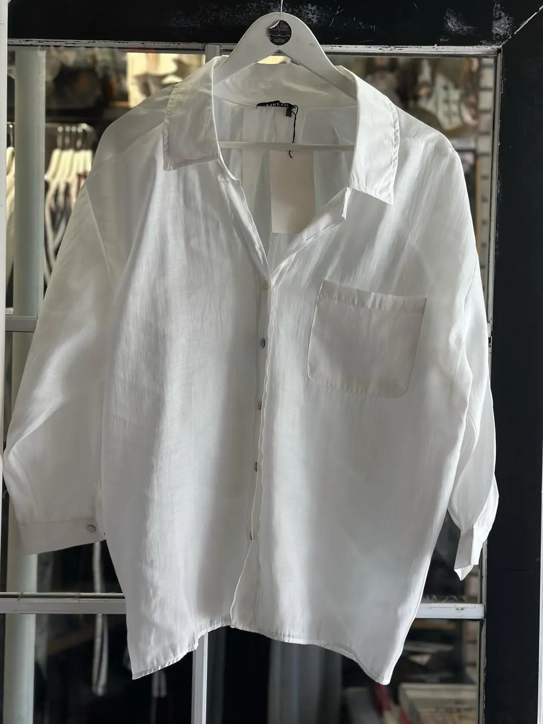 New Dark Blue Button-Up Shirt