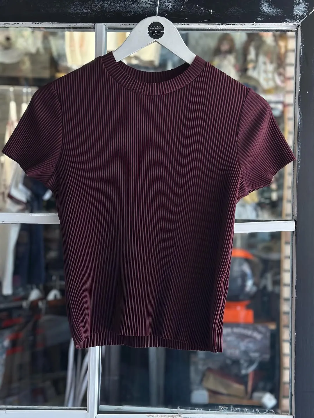 Black Pleated Short Sleeve Top