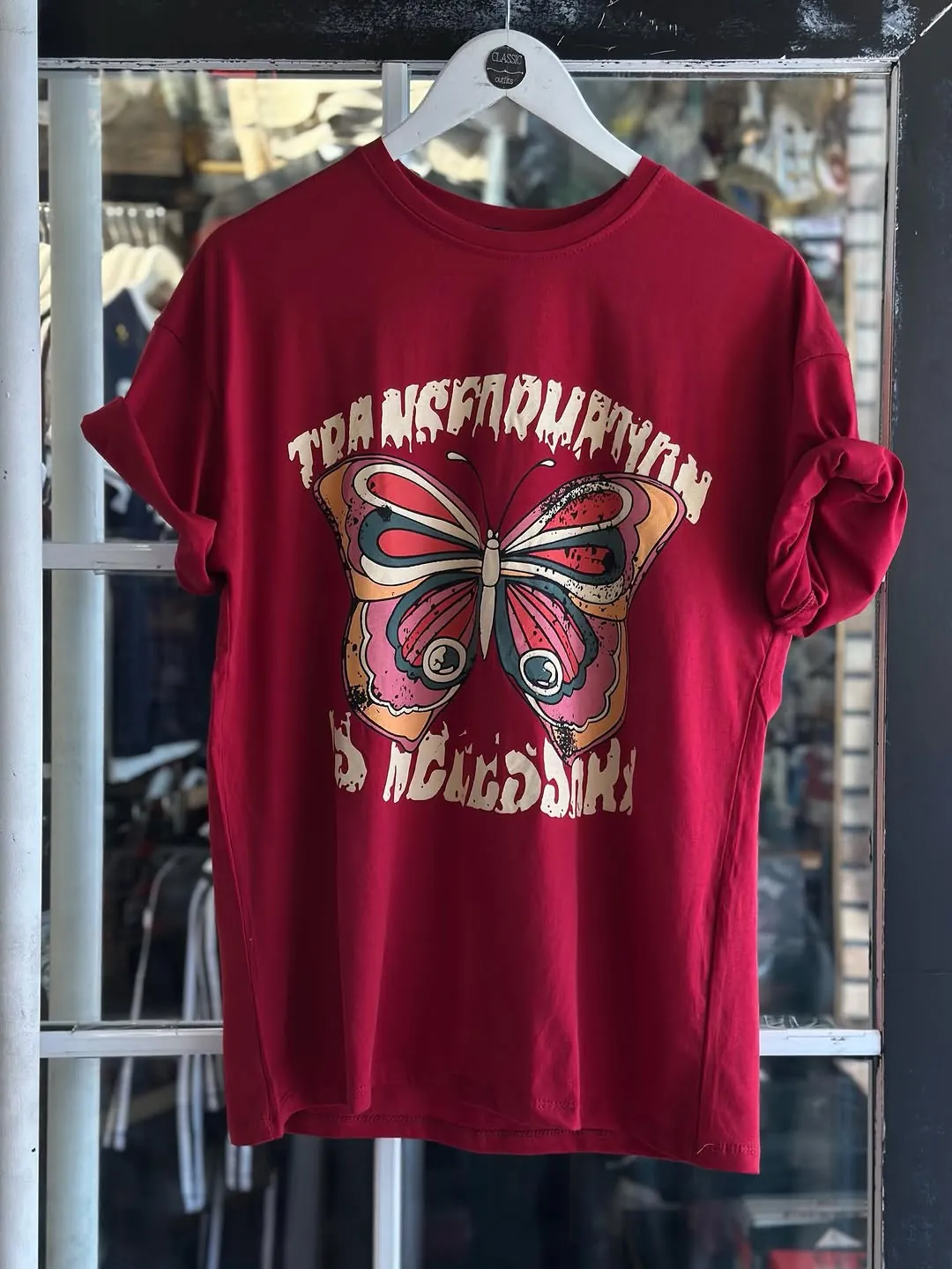 Red Butterfly Graphic T-Shirt