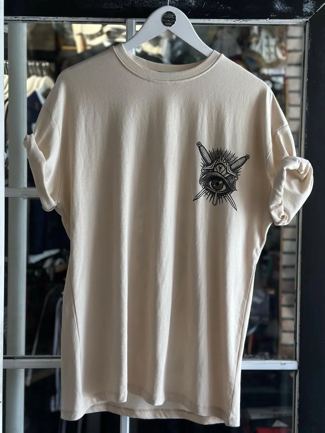 Beige Graphic Print T-Shirt