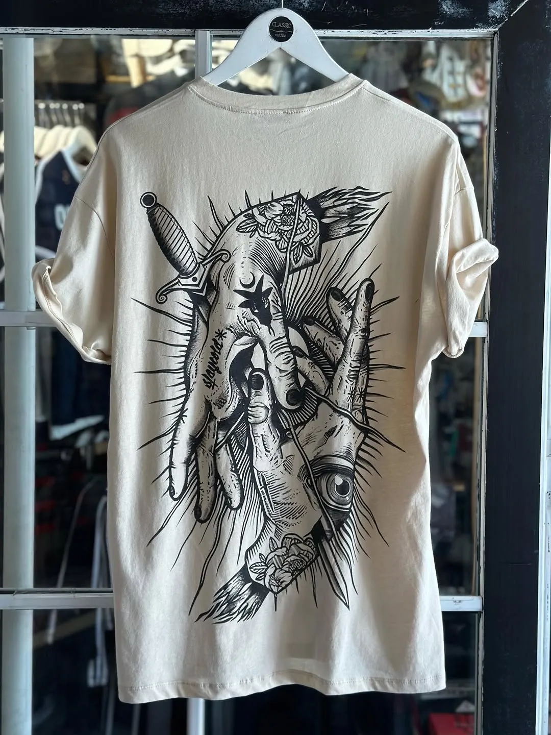 Beige Graphic Print T-Shirt