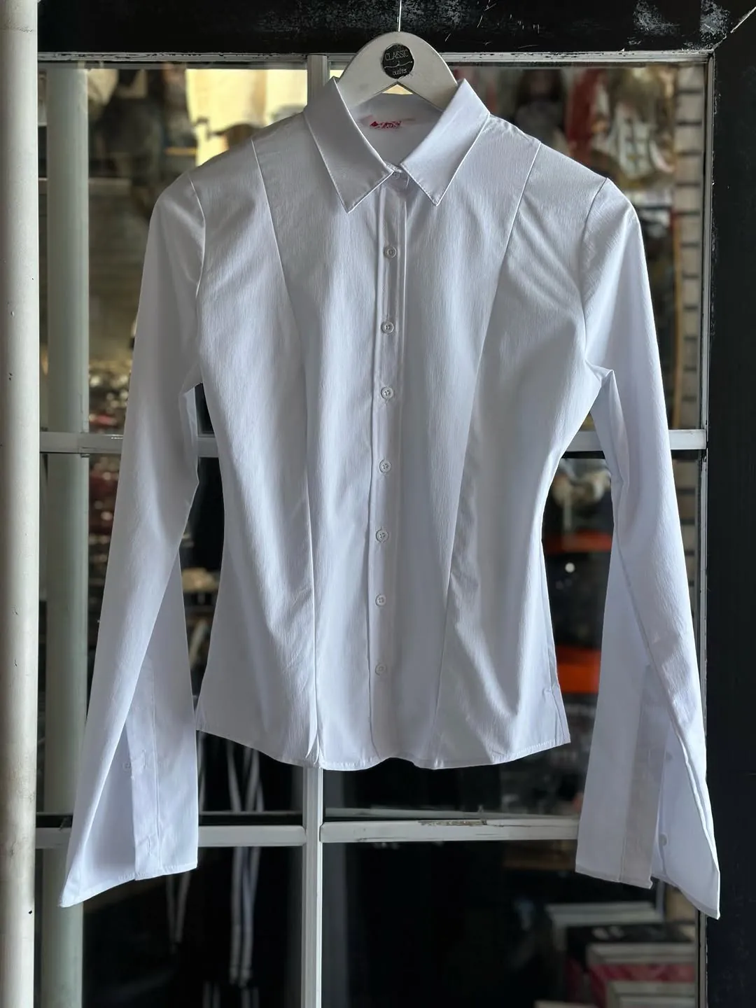 New White Long Sleeve Button-Up Shirt