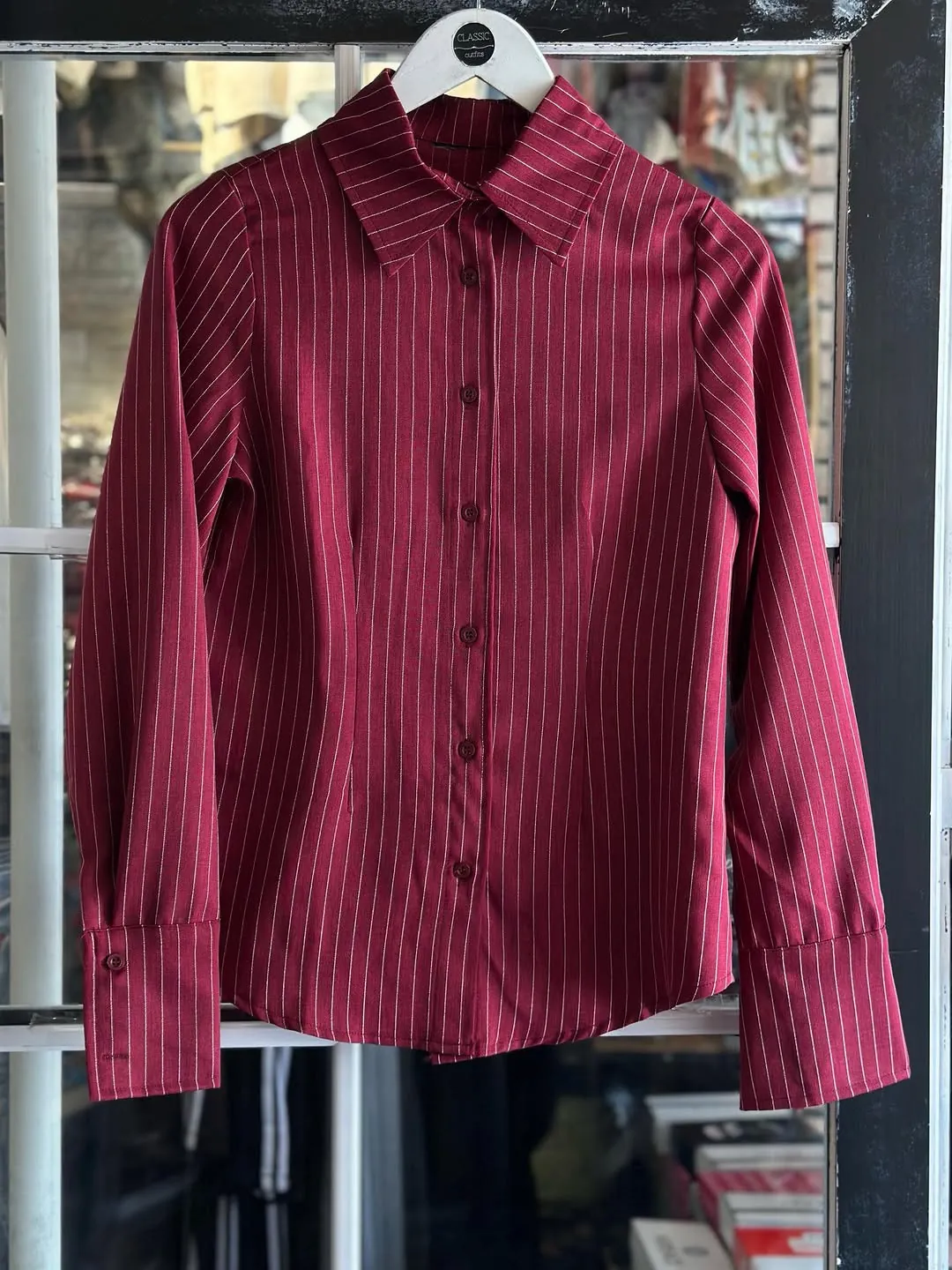Brown Striped Long Sleeve Shirt