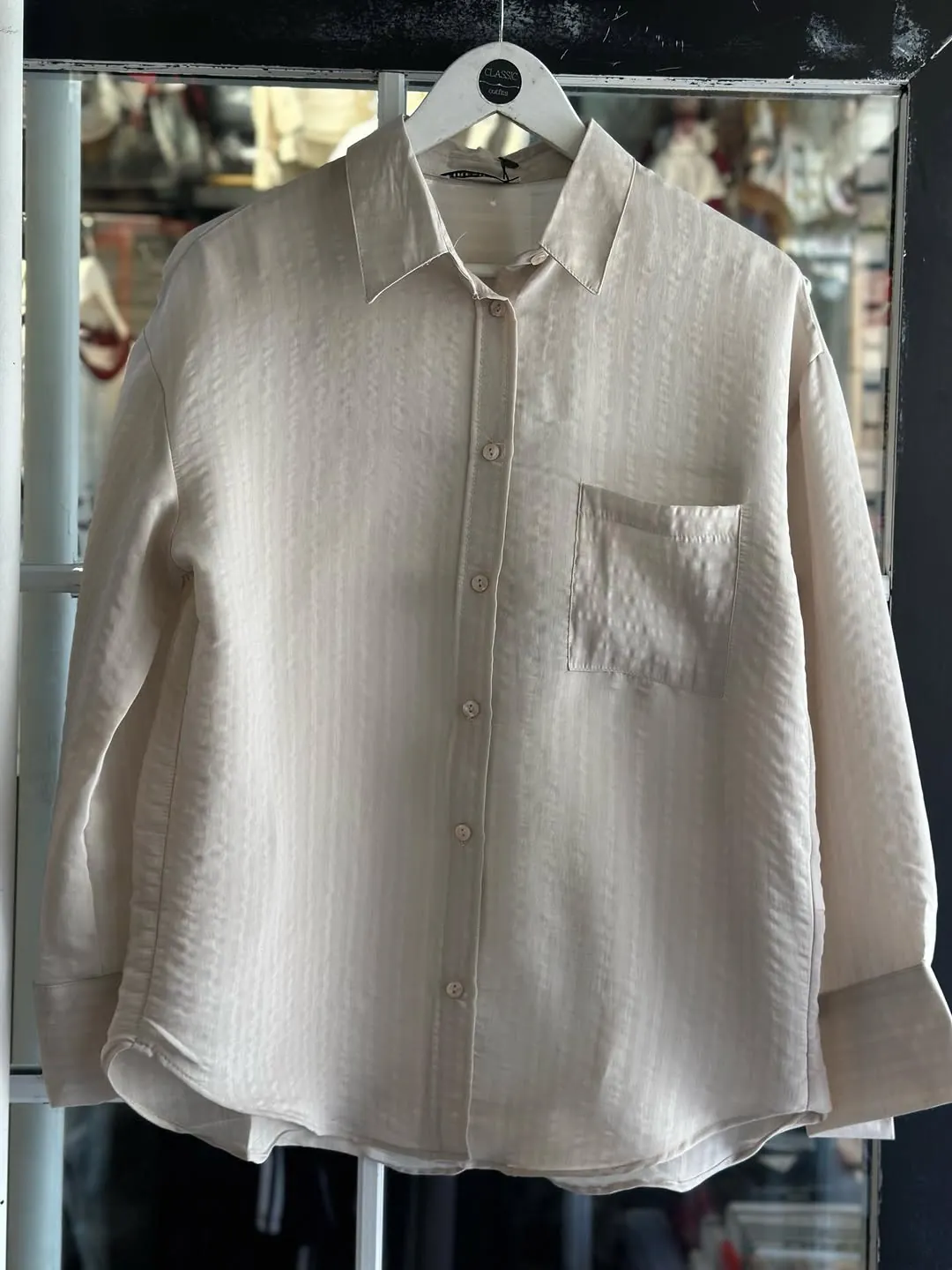Navy Blue Striped Long Sleeve Shirt