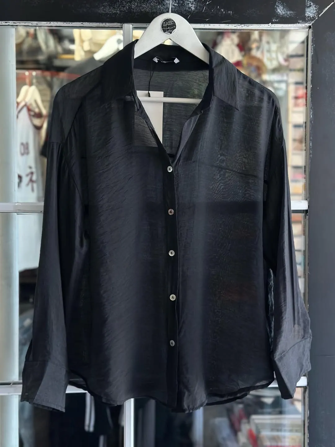 Black Button-Down Shirt