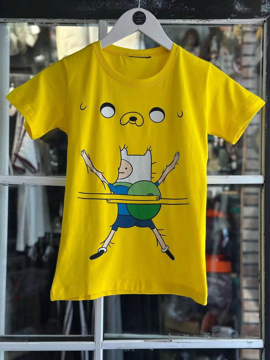Yellow Adventure Time Printed T-Shirt