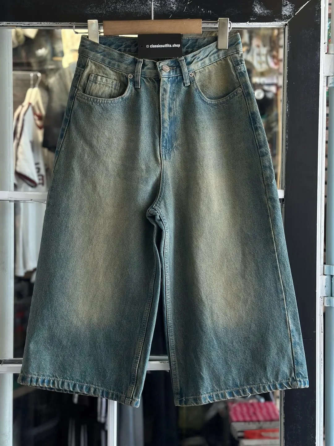 Light Blue Denim Bermuda Shorts