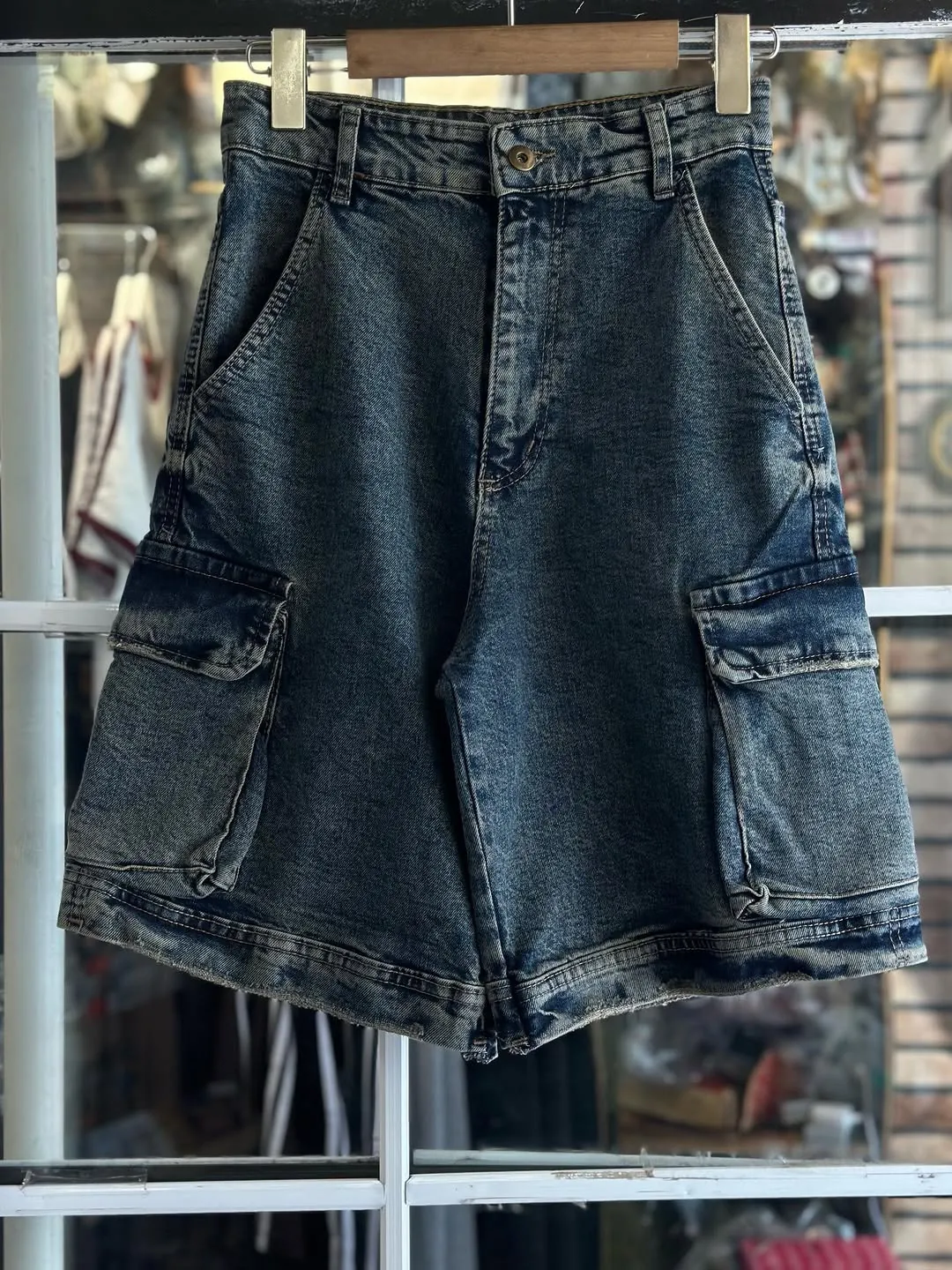 Denim Cargo Shorts