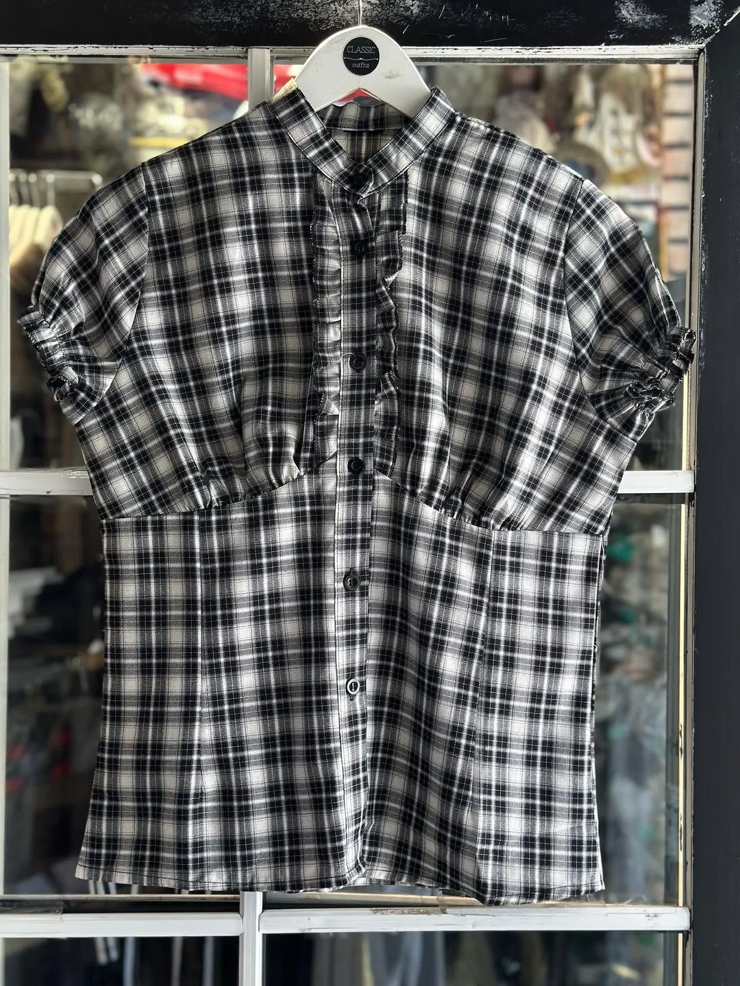 New Black and White Plaid Shirt