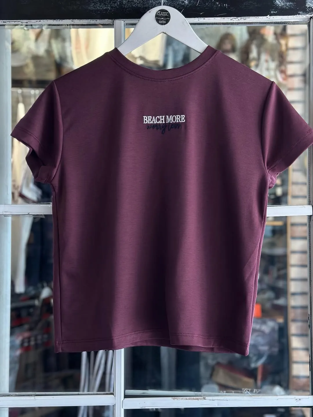 Maroon Beach More Worry Less T-Shirt