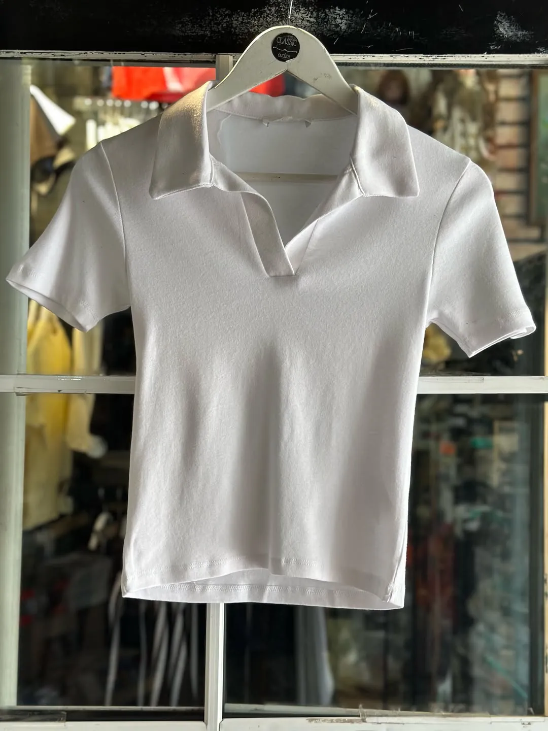 Brown Short Sleeve Polo Top