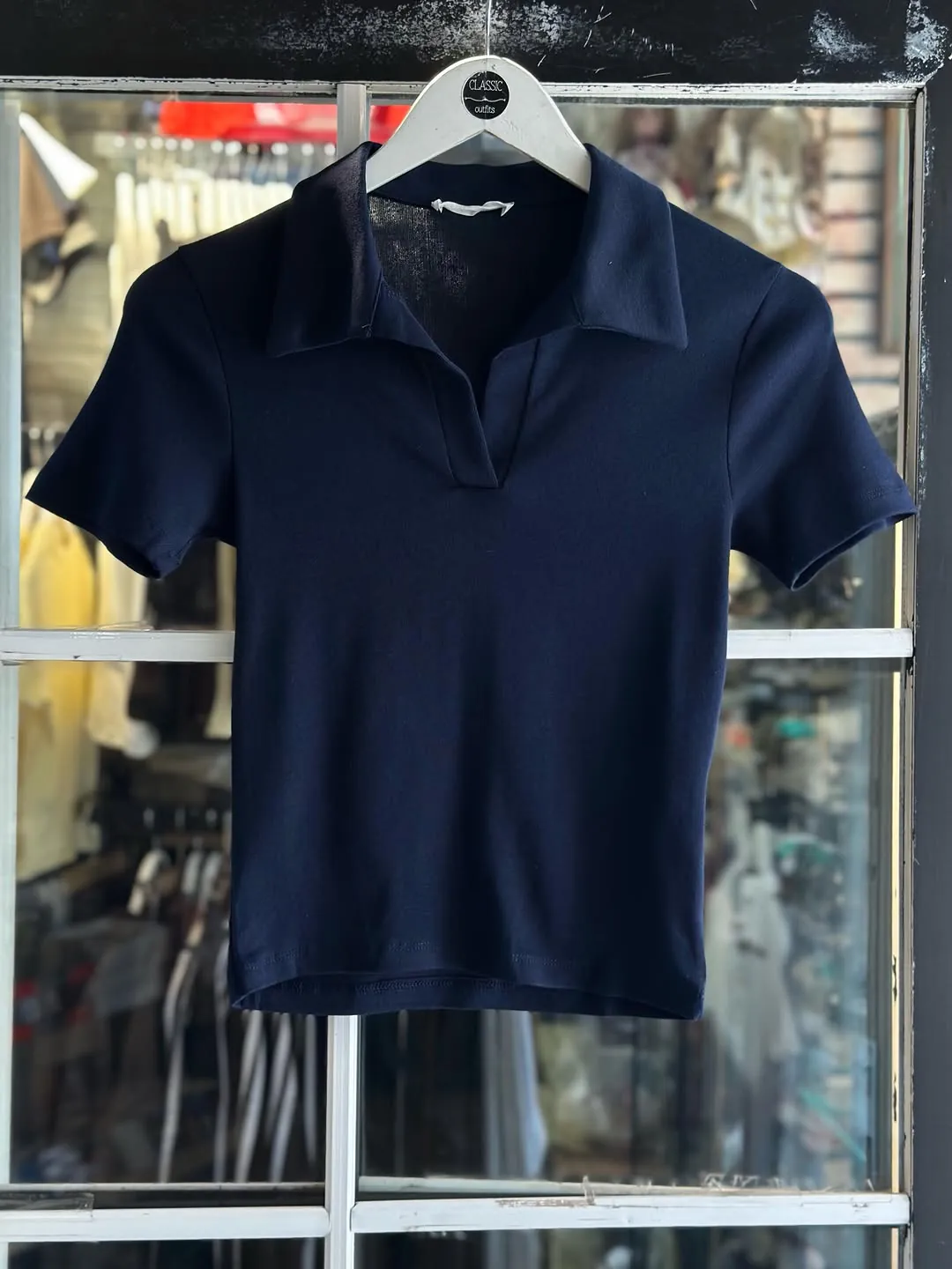 Brown Short Sleeve Polo Top