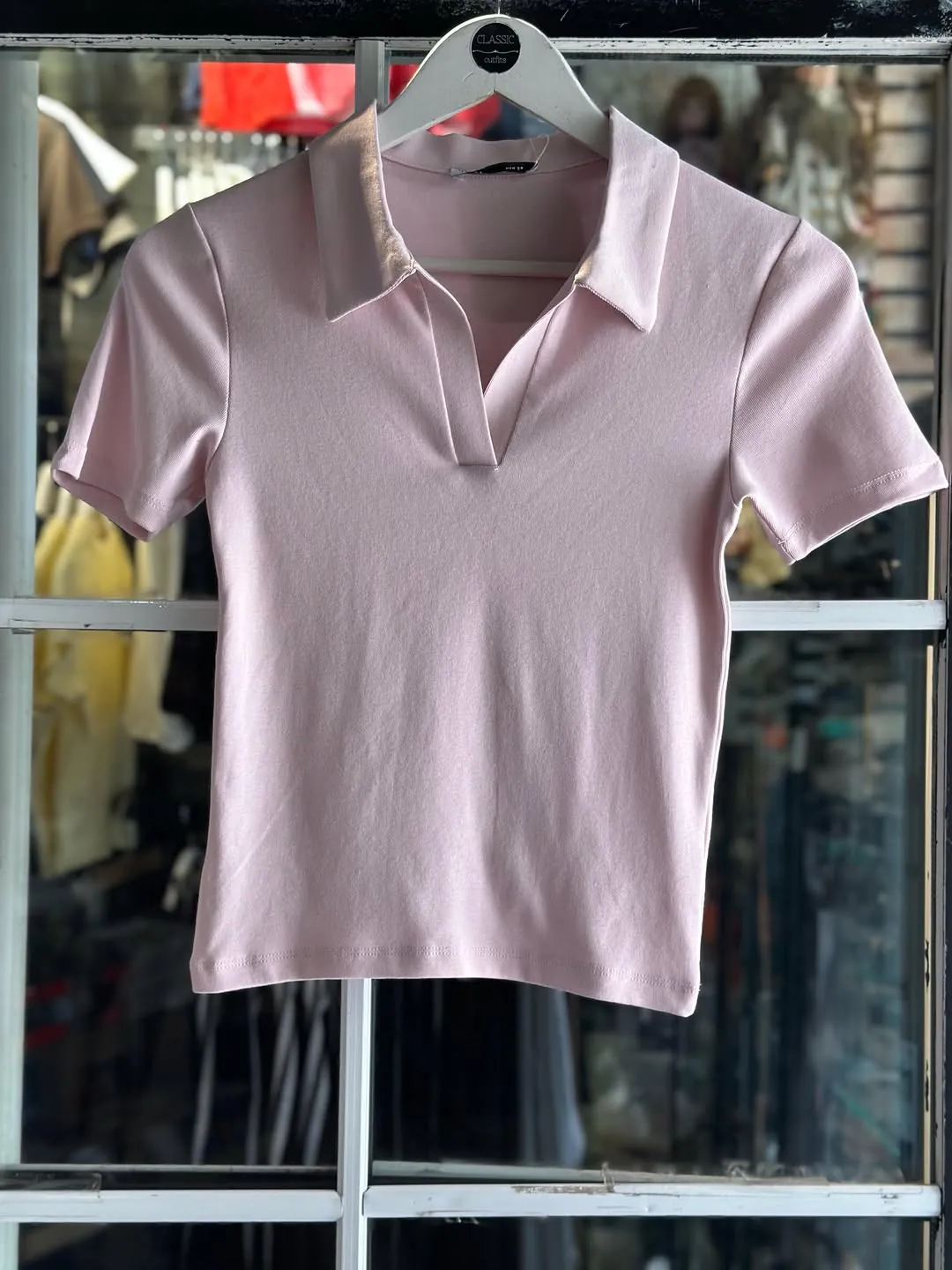 Brown Short Sleeve Polo Top