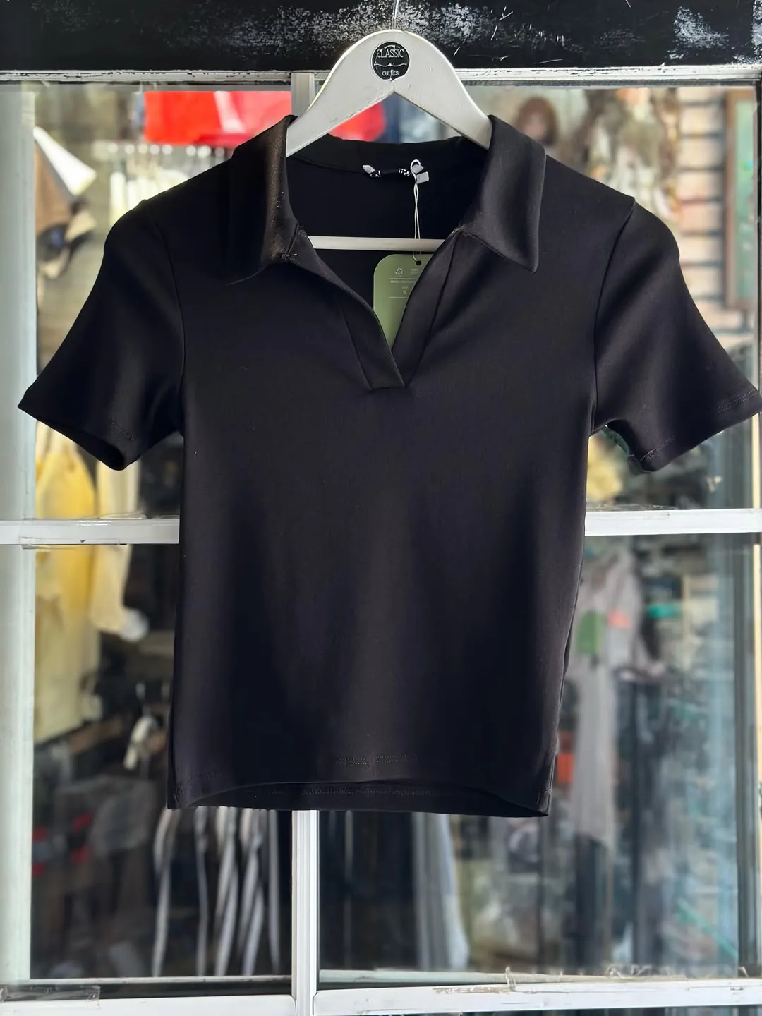 Brown Short Sleeve Polo Top