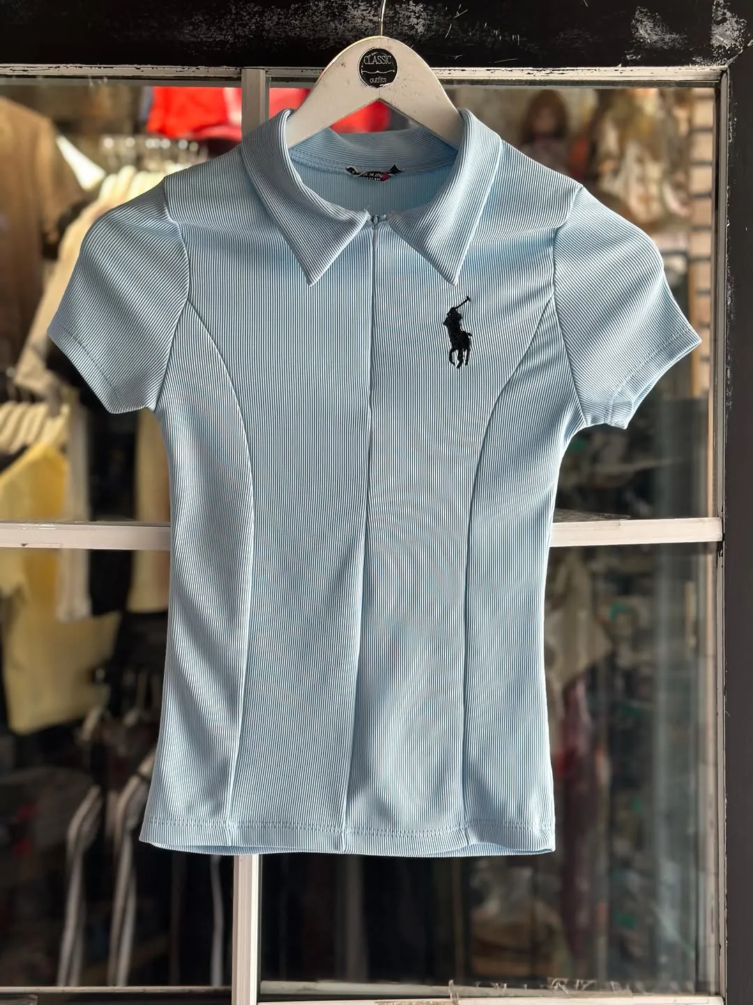 Brown Ribbed Polo Shirt