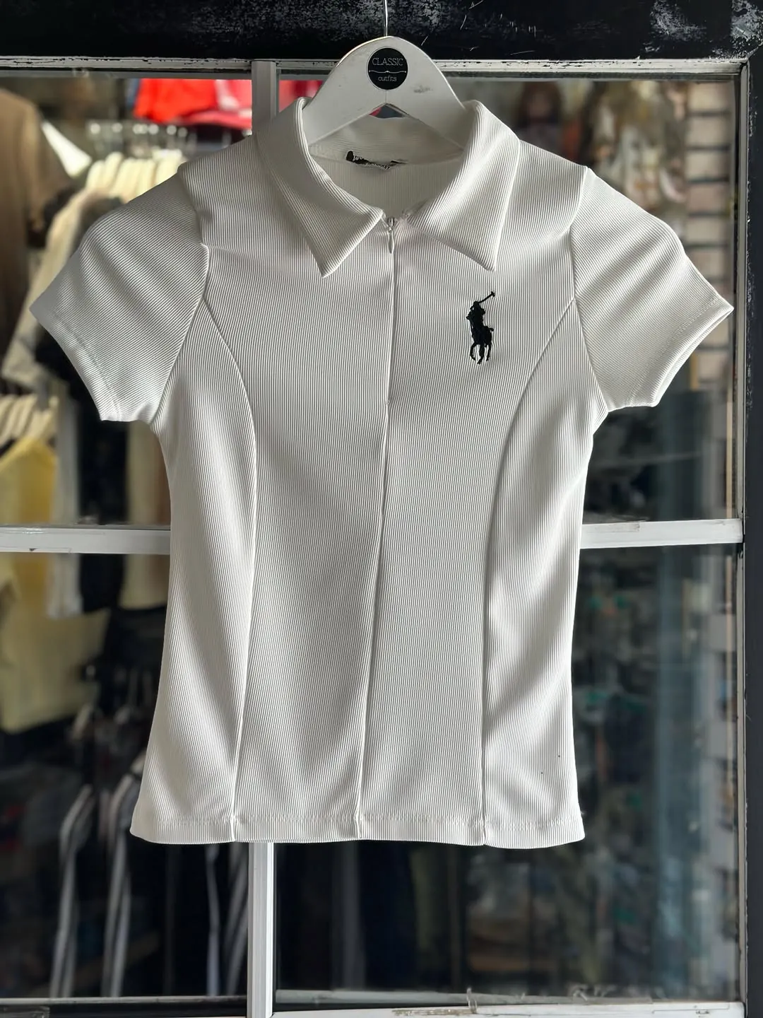 Brown Ribbed Polo Shirt