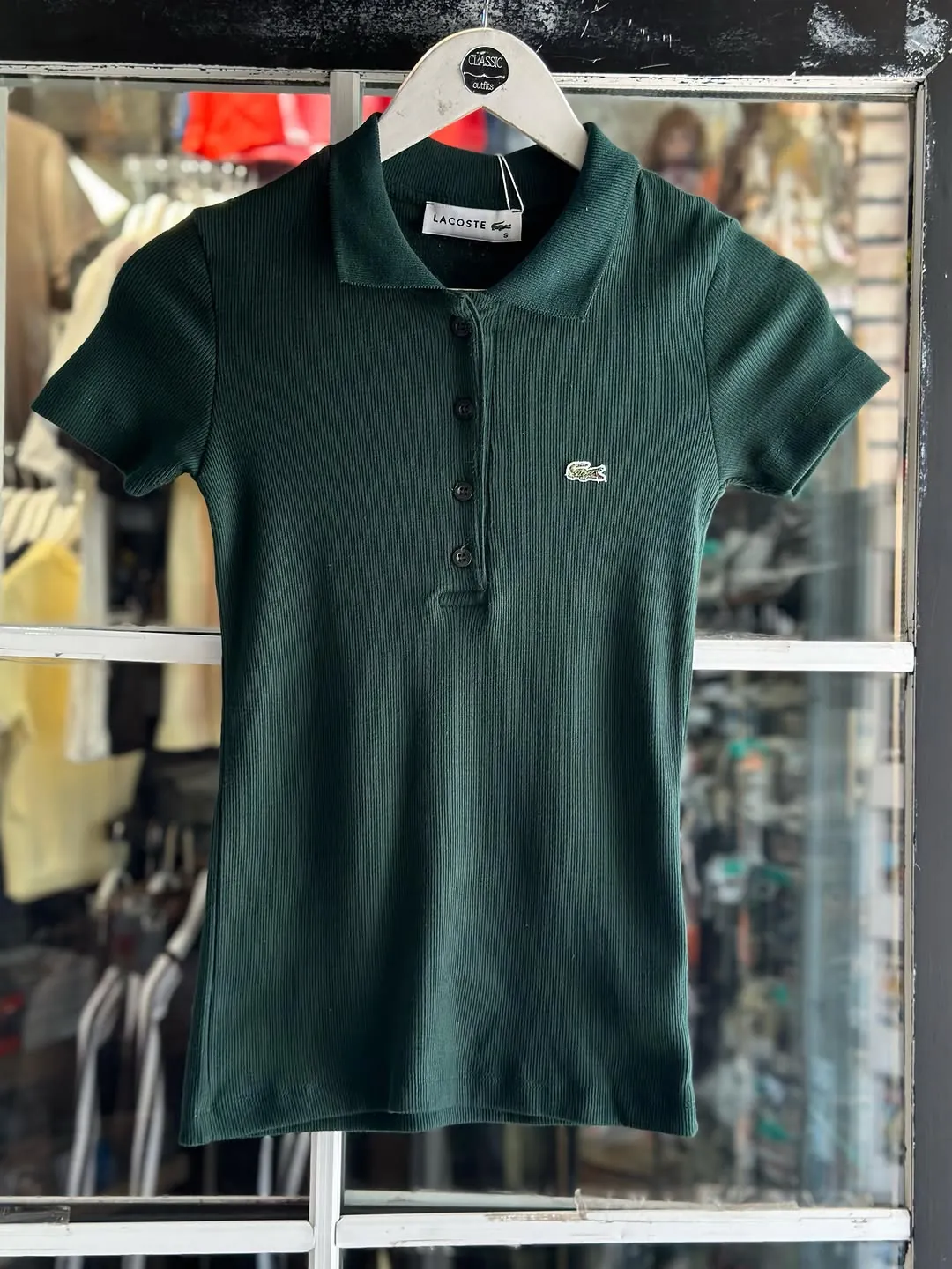 Lacoste Black Ribbed Polo Shirt
