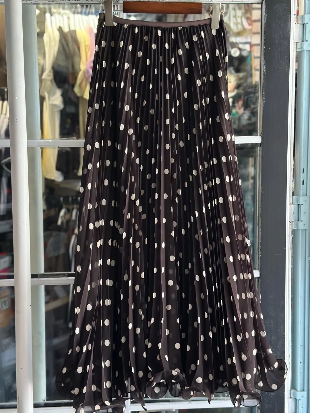 Pleated Polka Dot Skirt