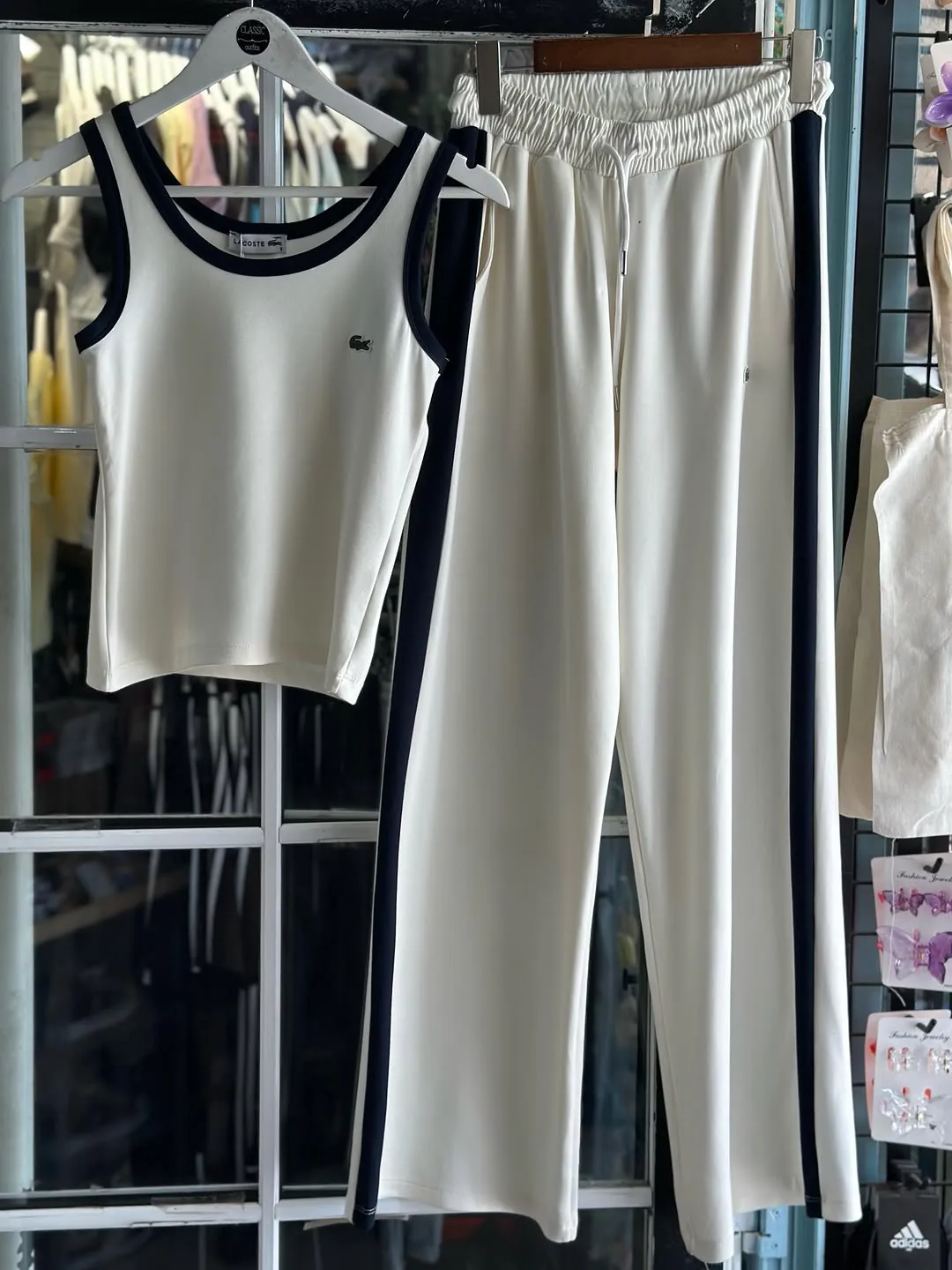 Maroon Two-Piece Crop Top and Pants Set