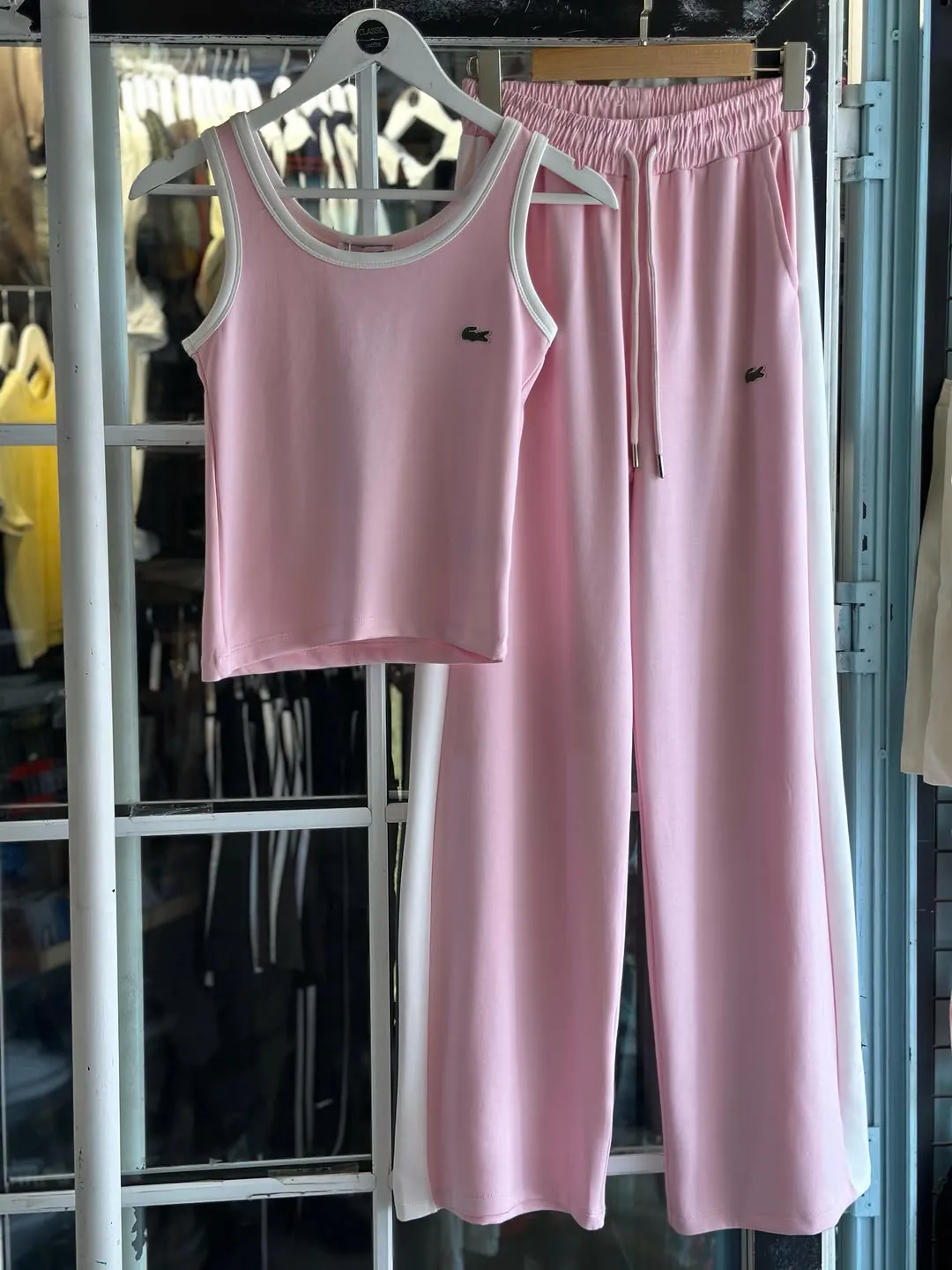 Maroon Two-Piece Crop Top and Pants Set