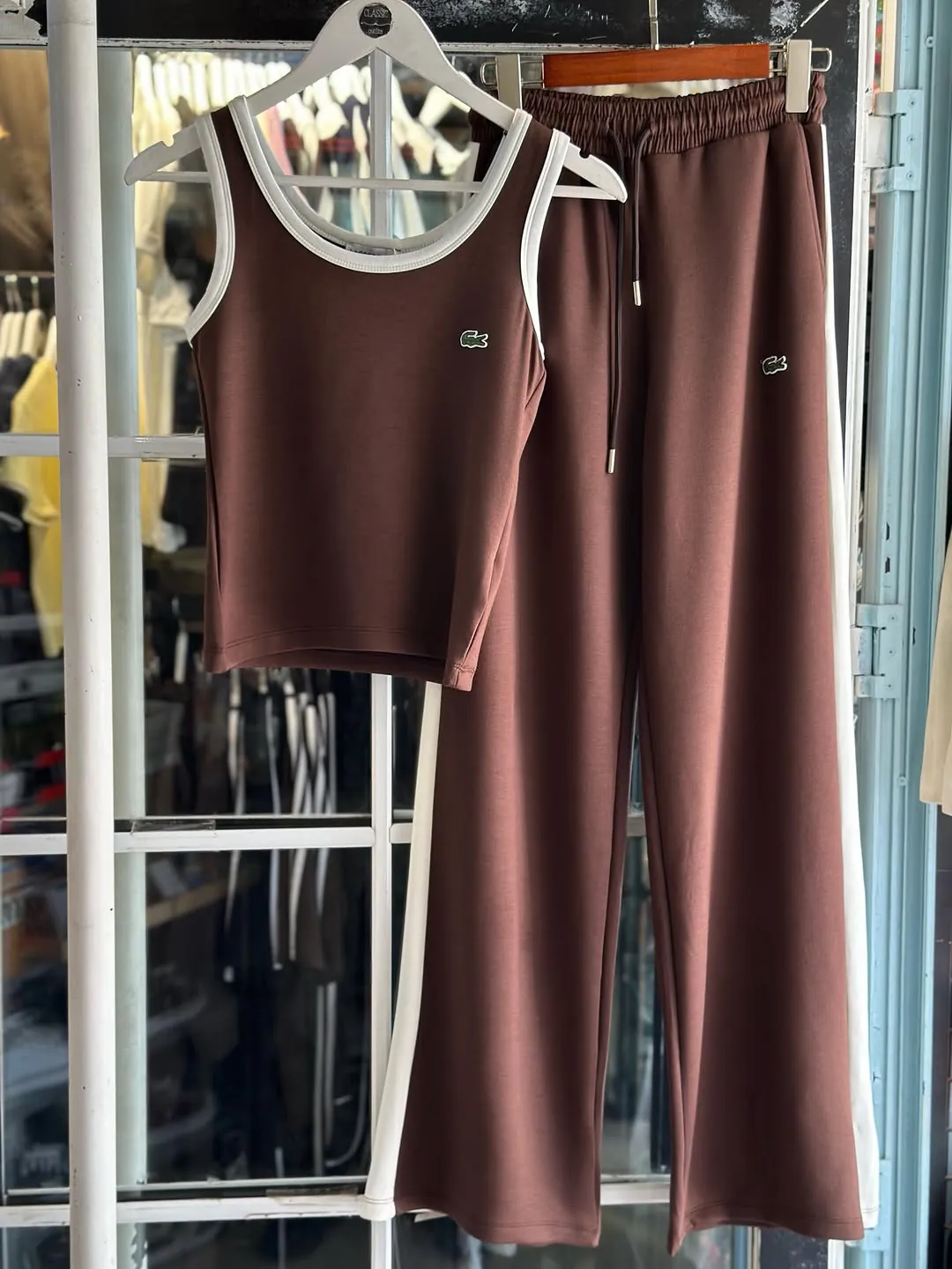 Maroon Two-Piece Crop Top and Pants Set