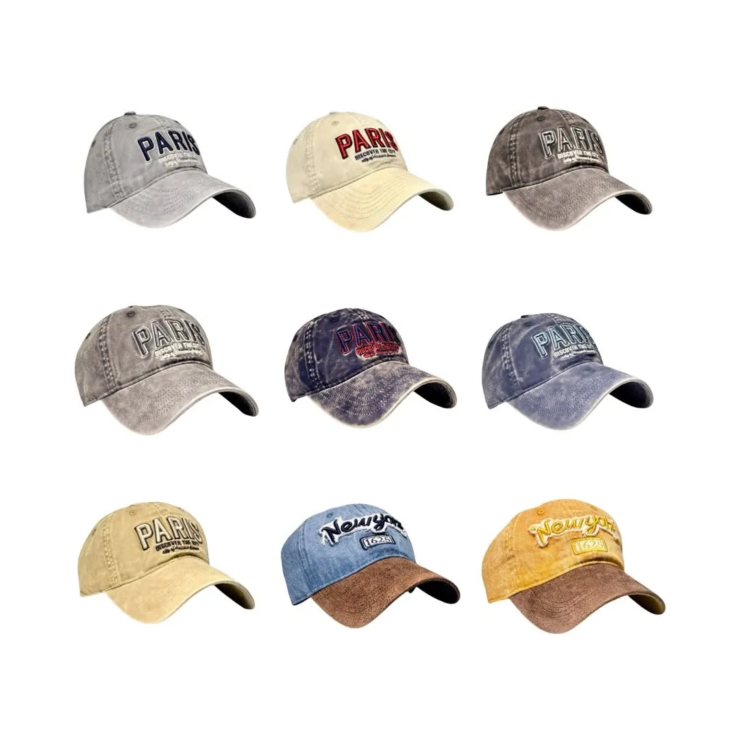 Paris and New York Embroidered Baseball Caps