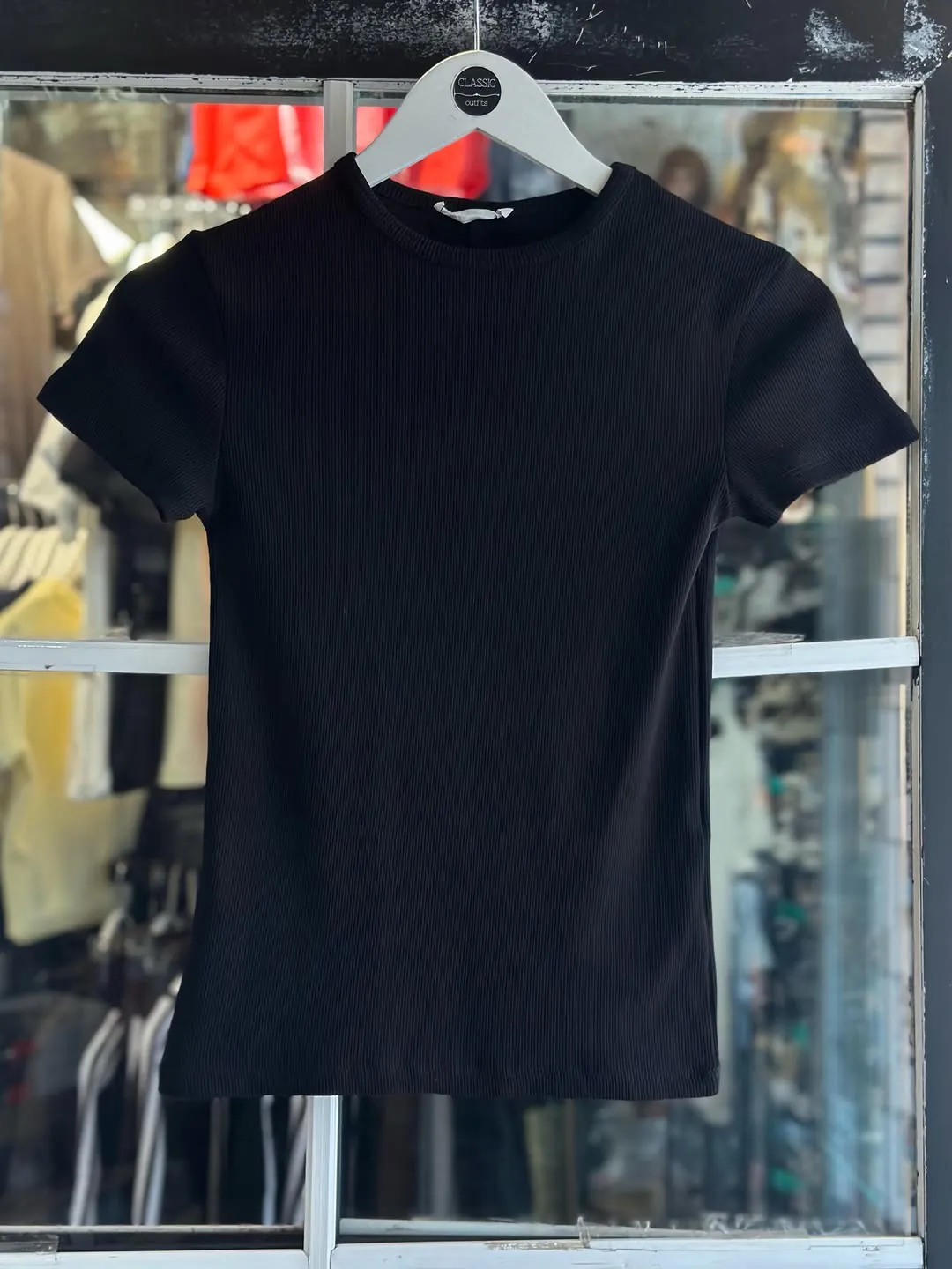 Light Blue Ribbed Short Sleeve T-Shirt
