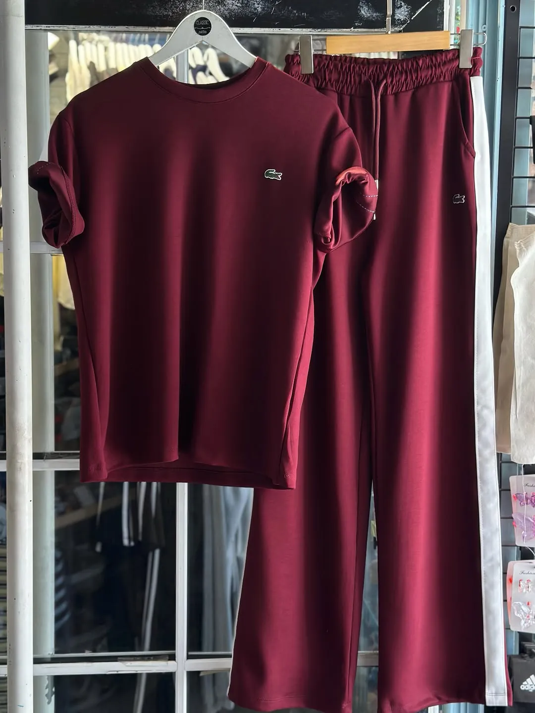 Lacoste Maroon Tracksuit Set