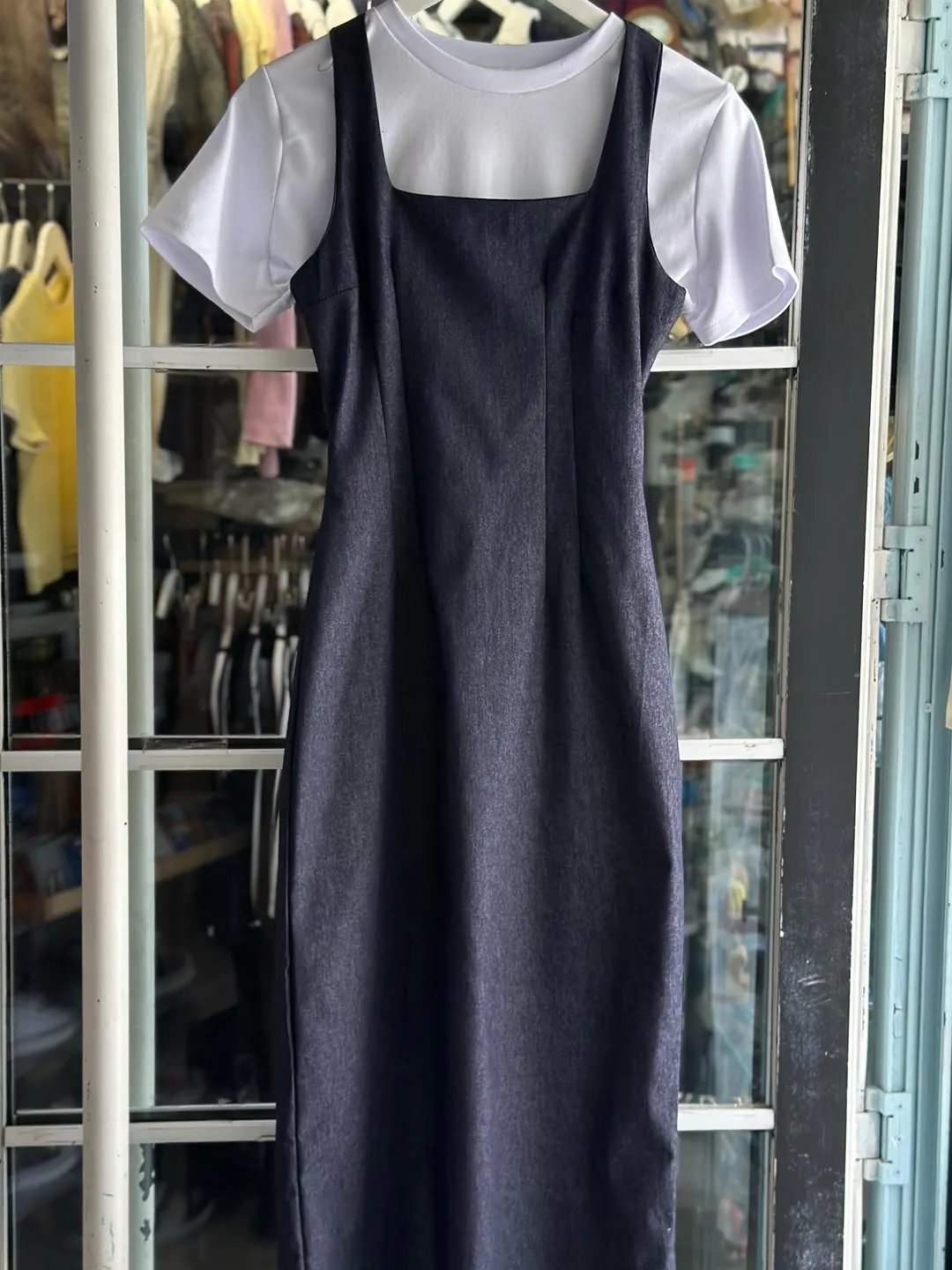 New Dark Pinafore Dress