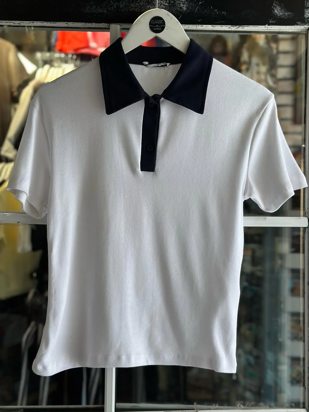 Brown Polo Shirt with White Collar