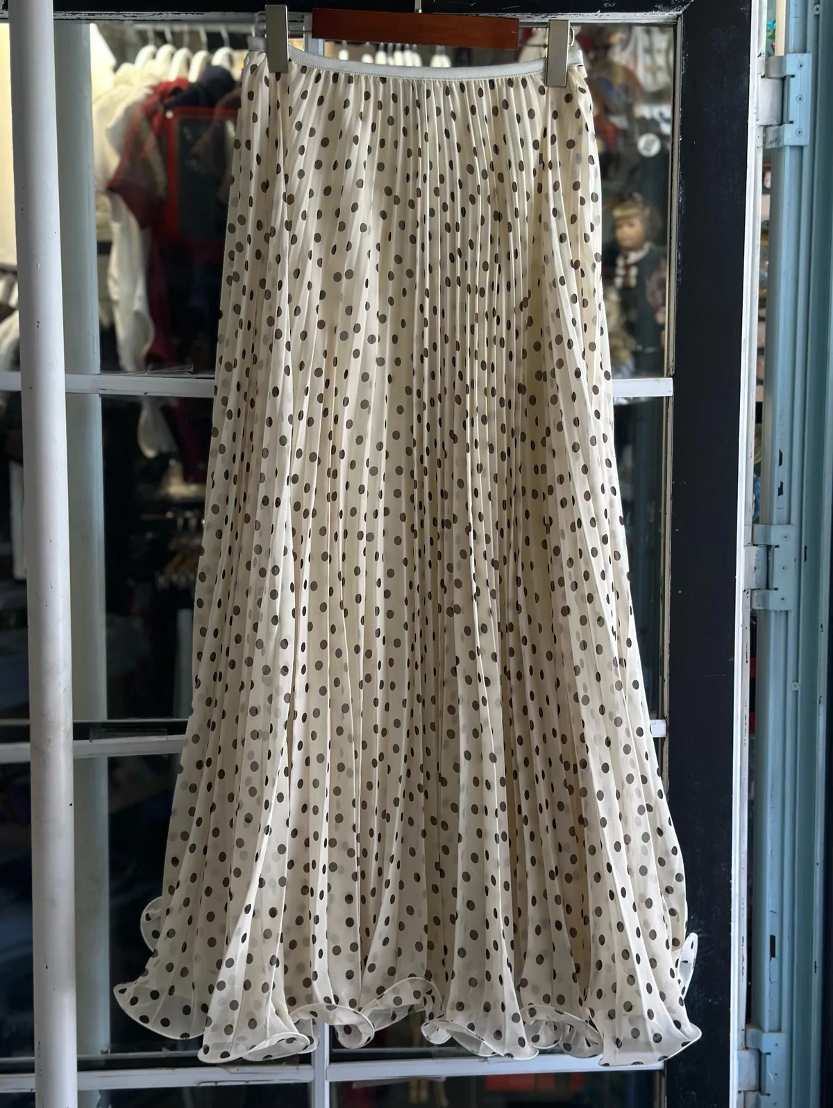 Polka Dot Pleated Skirt
