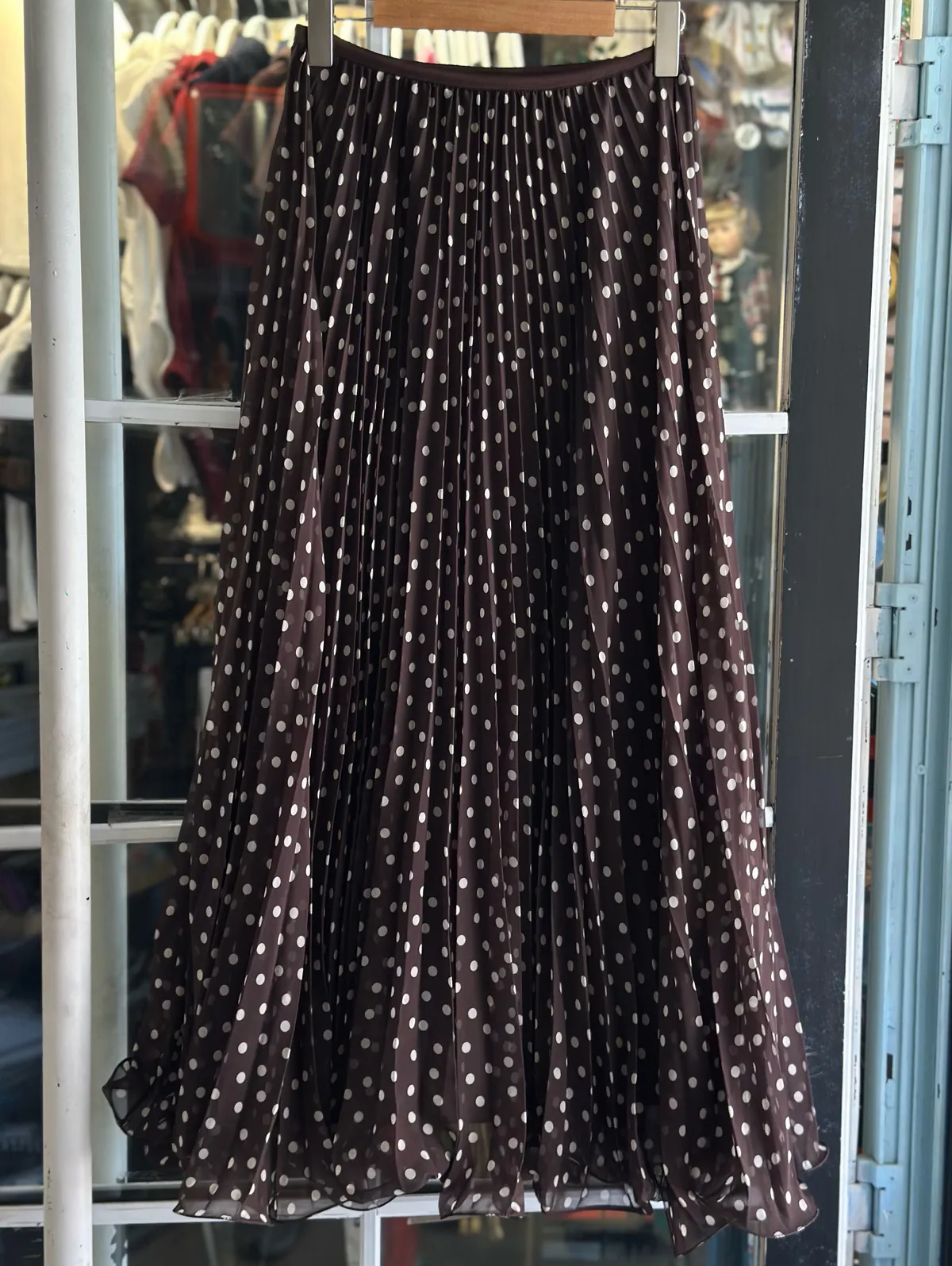 Polka Dot Pleated Skirt