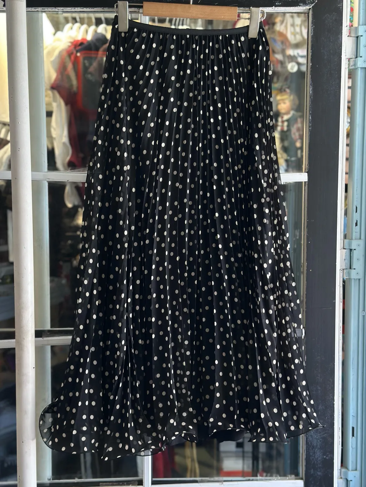 Polka Dot Pleated Skirt