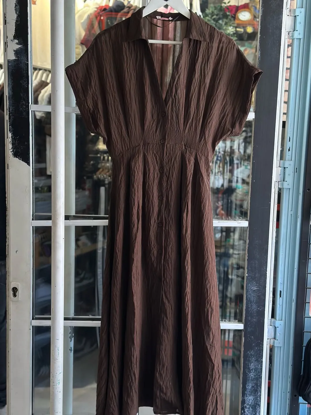 Brown Textured Dress