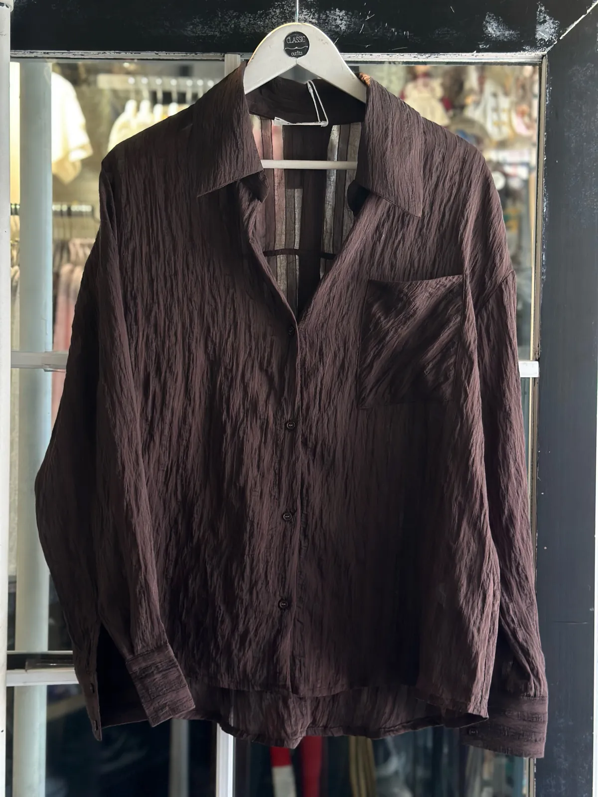 Beige Button-Down Shirt