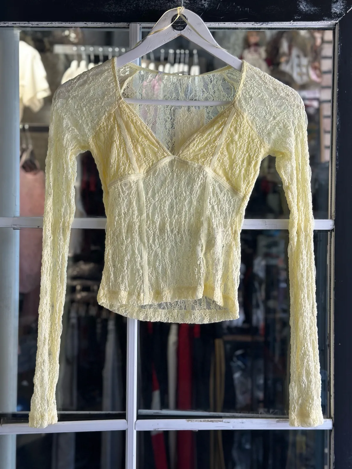 White Lace Long Sleeve Top
