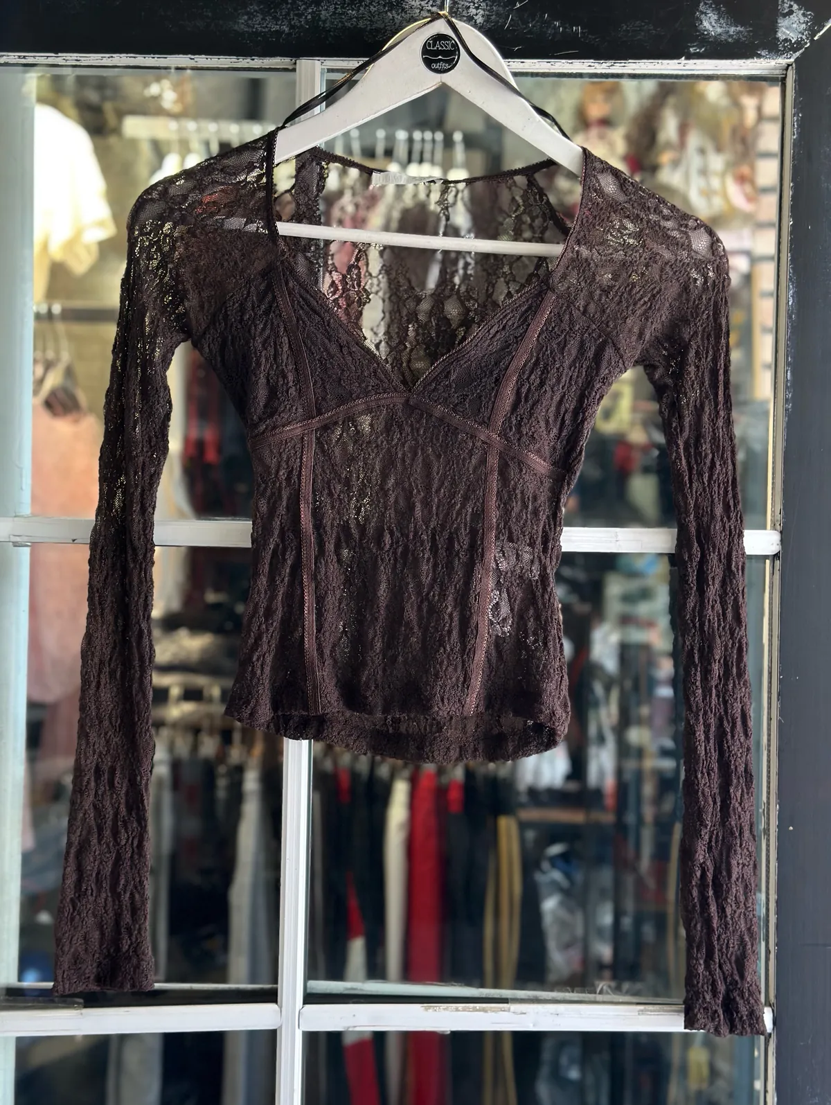 White Lace Long Sleeve Top