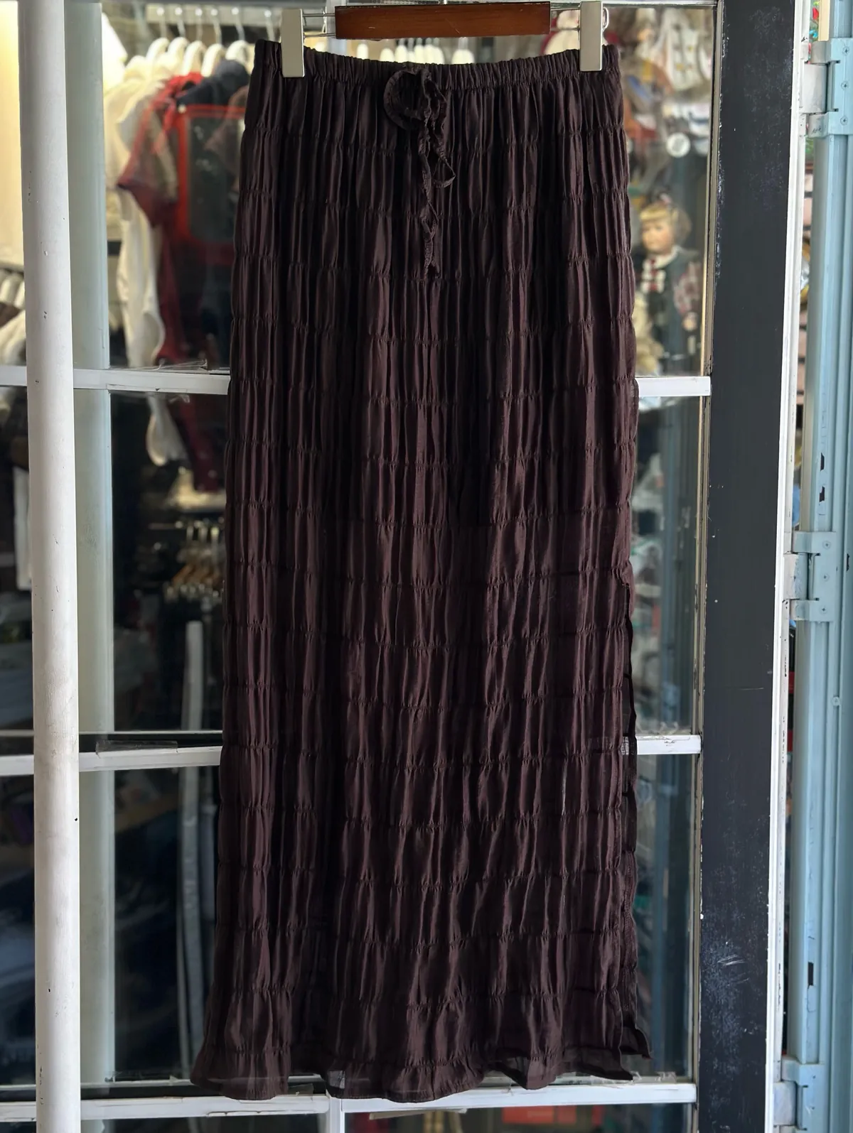 Brown Pleated Skirt