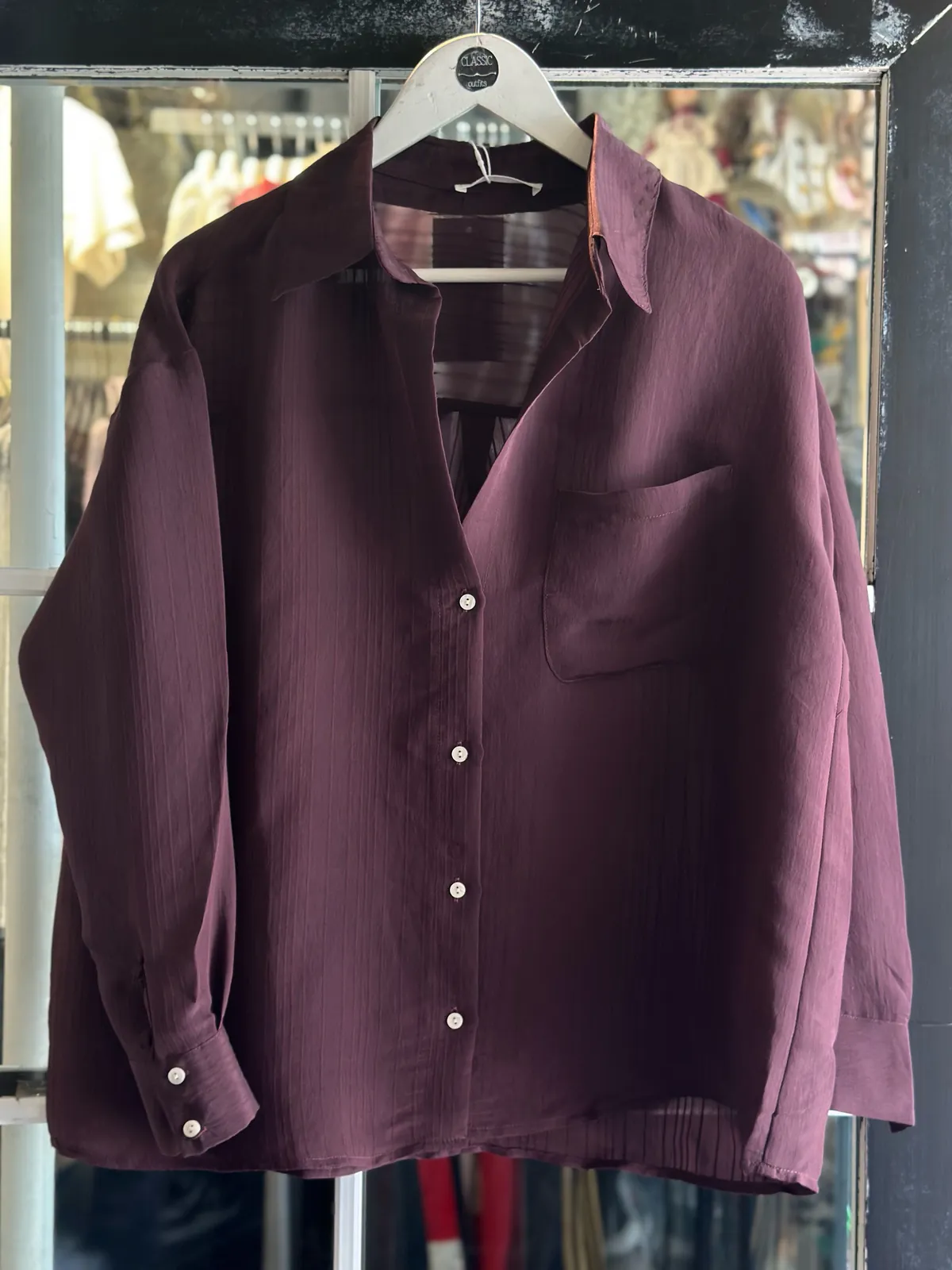 Burgundy Button-Up Shirt