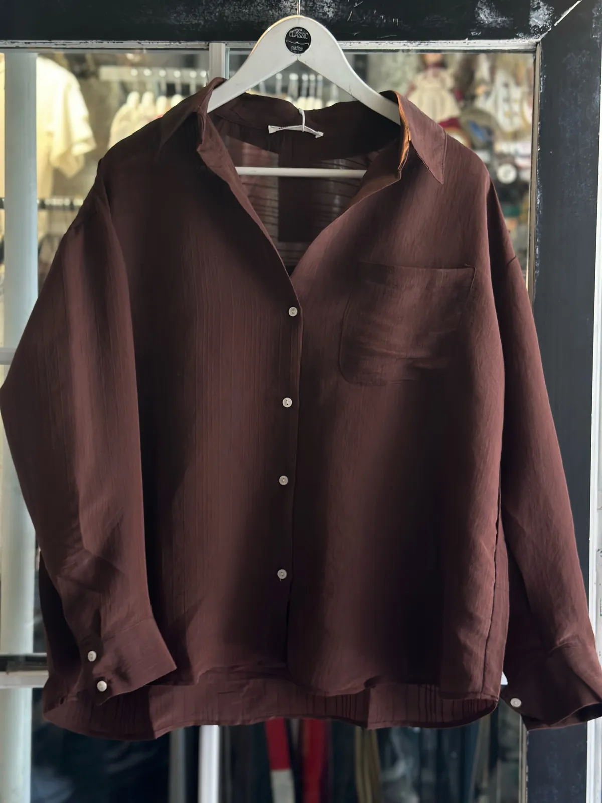 Burgundy Button-Up Shirt