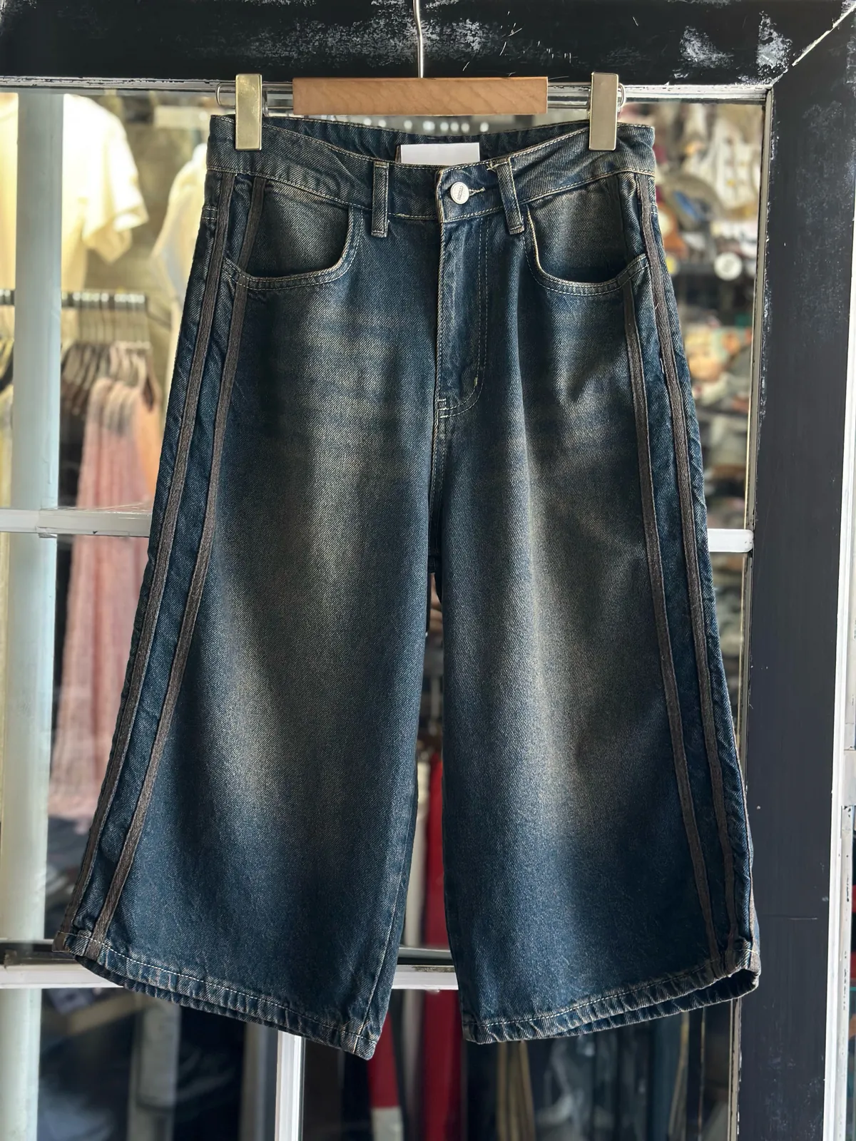 Denim Wide-Leg Pants