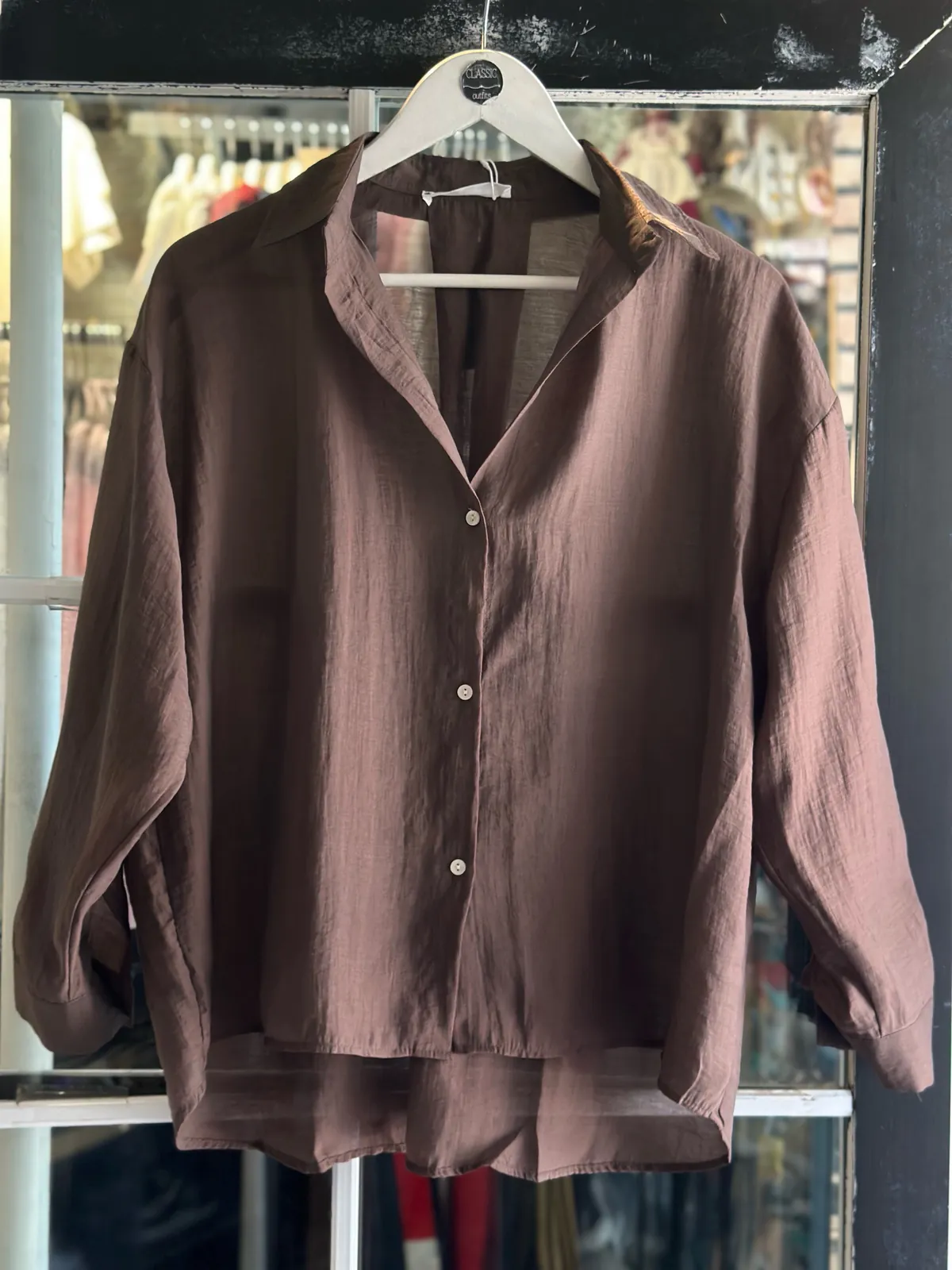 Brown Button-Down Shirt
