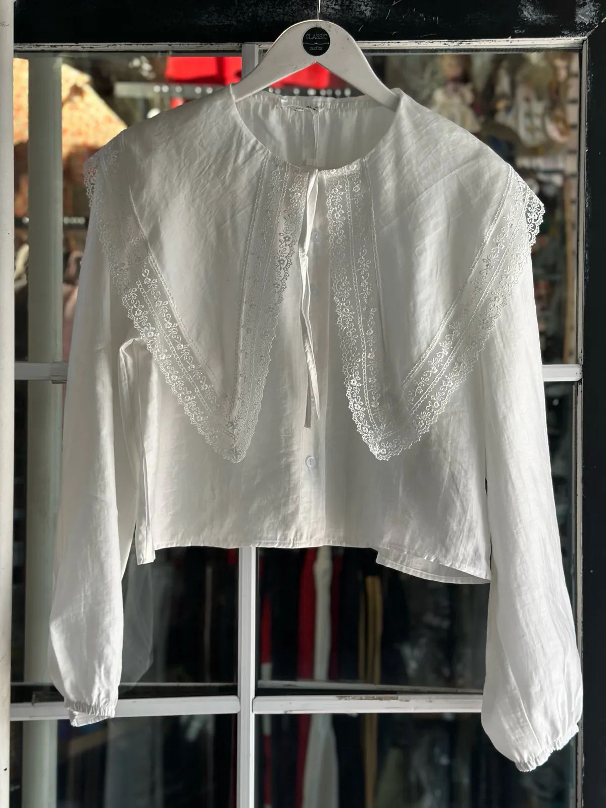 White Lace Detail Blouse