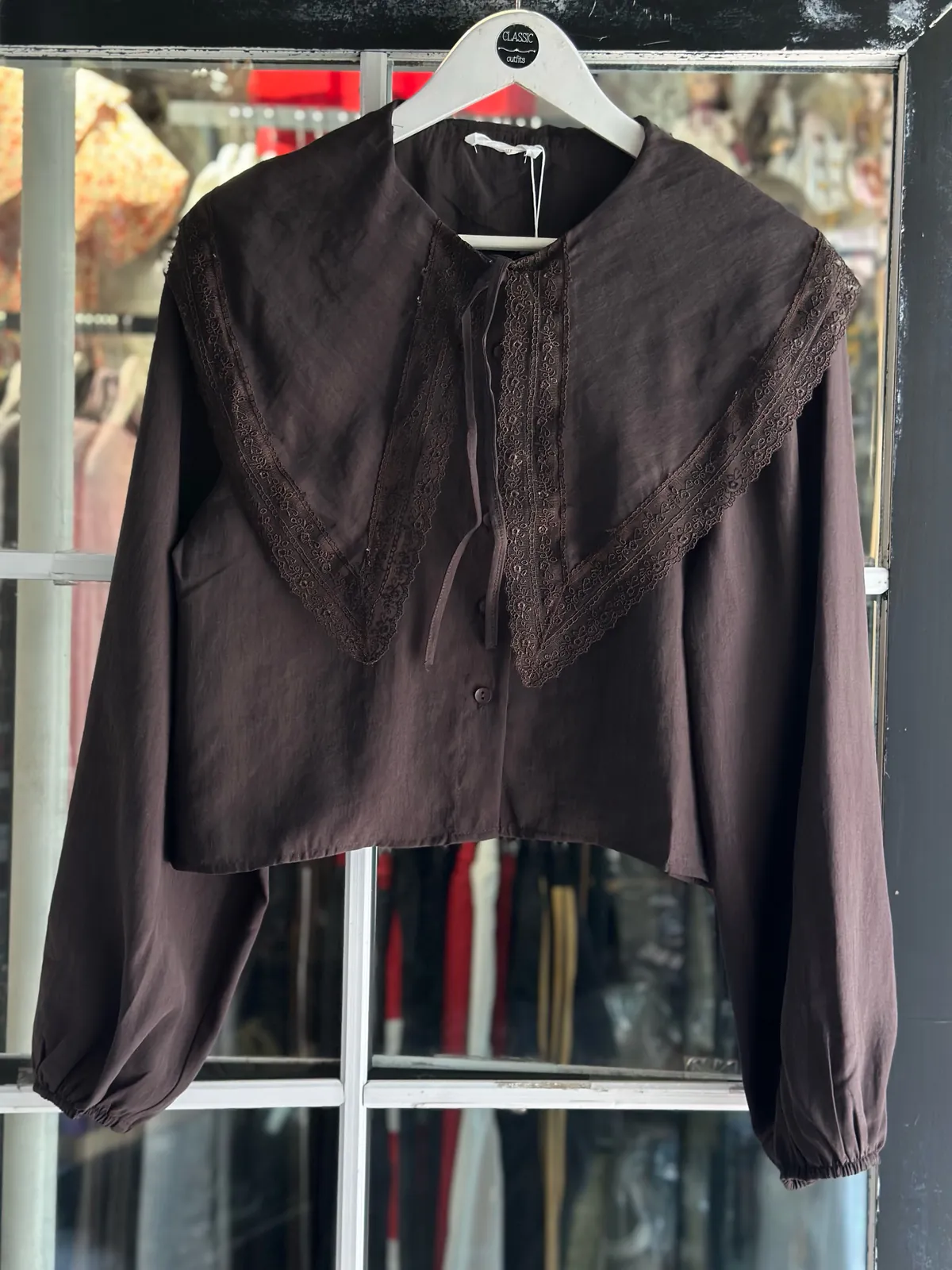 White Lace Detail Blouse