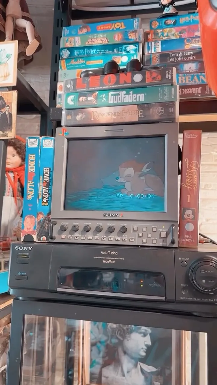 Sony Vintage Video Cassette Recorder (VCR) and Monitor