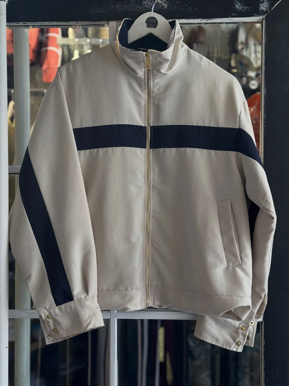 Navy Blue and White Sport Jacket