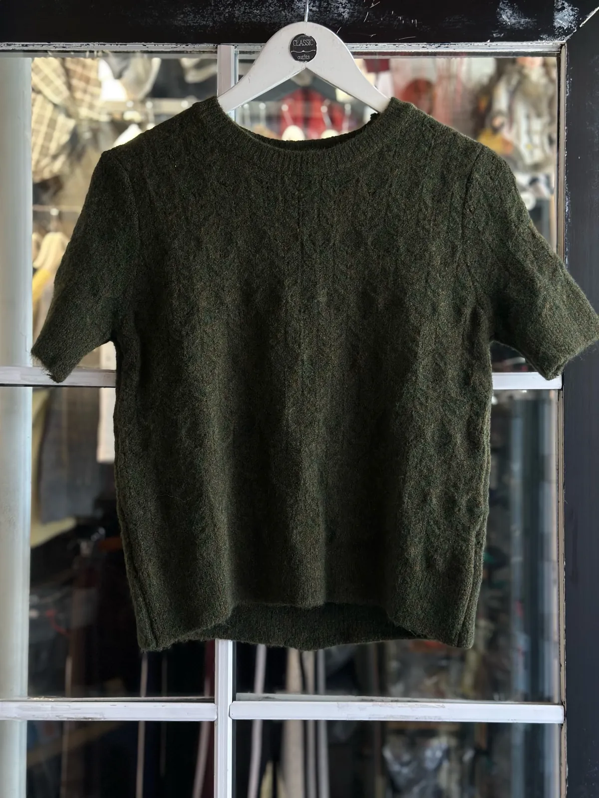 Light Blue Short Sleeve Knit Sweater